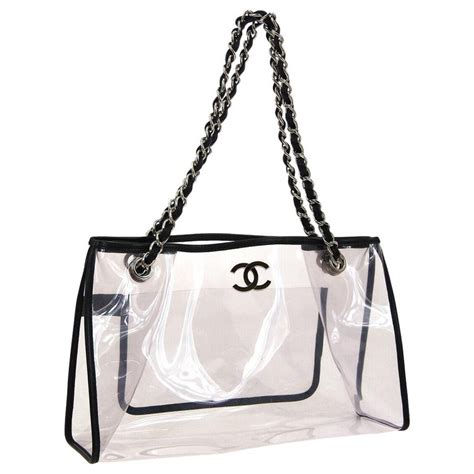 chanel clear handbag|chanel transparent tote bag.